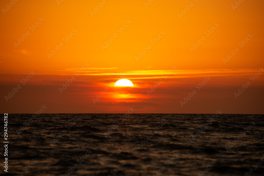 Sunset at sea beautiful seascape