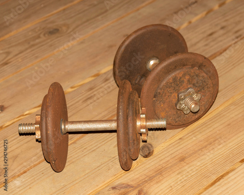 Rusty Weights workout equipment