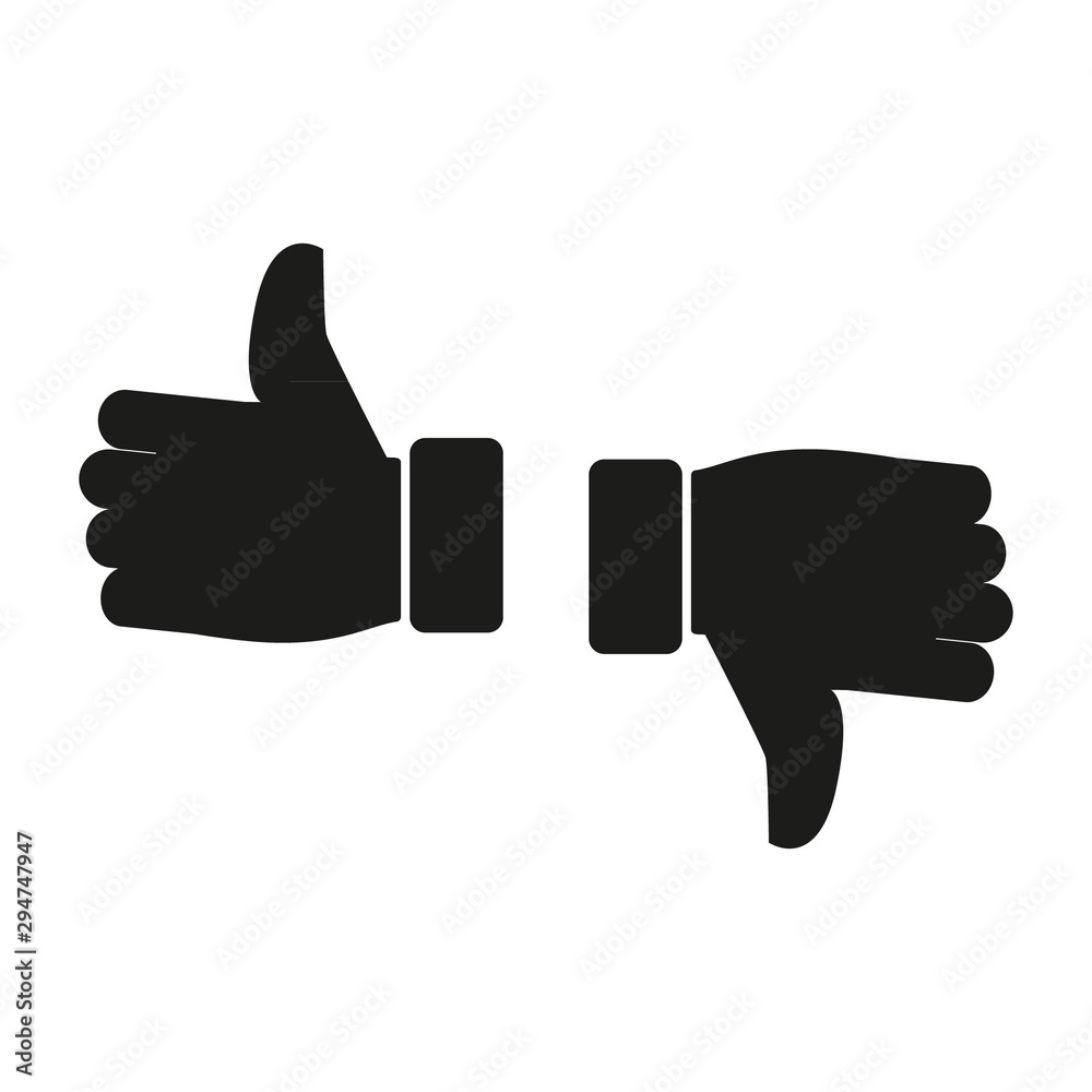Like and Dislike simple icon logo Like and Dislike simple icon logo