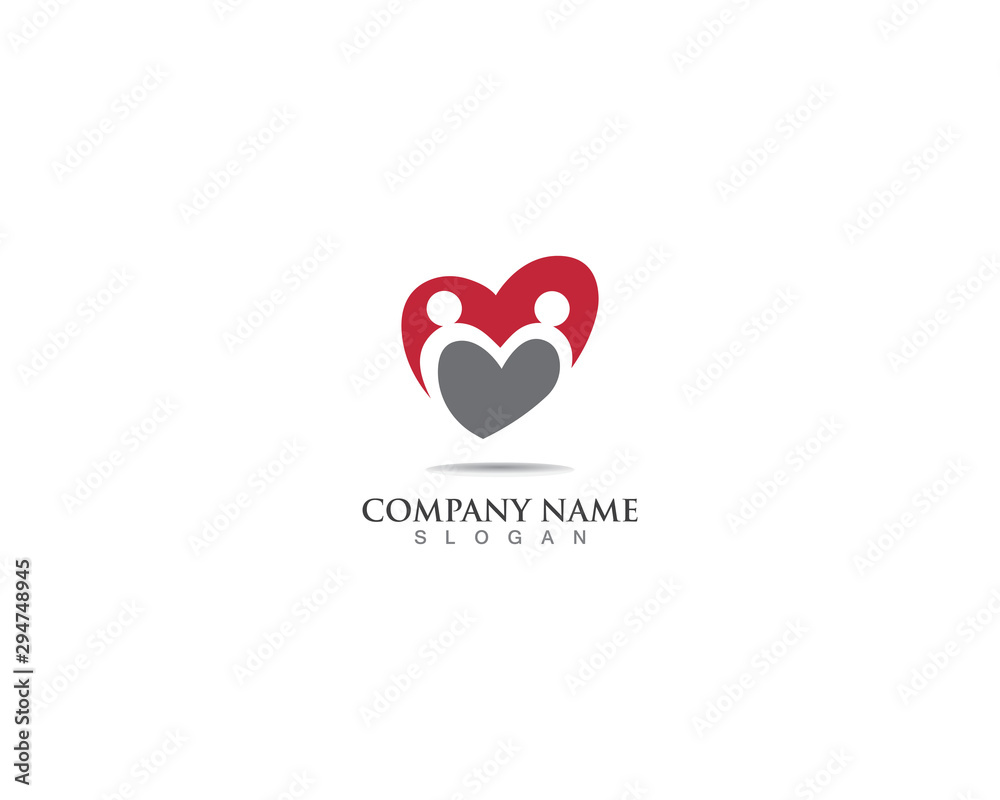 adobtion and community care logo template vector symbol