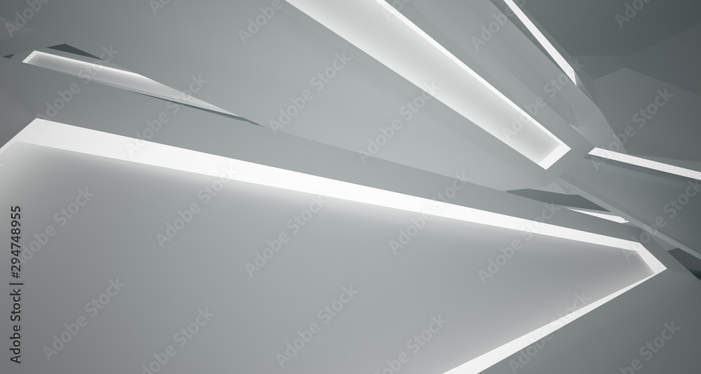 Abstract white interior with water and neon lighting. 3D illustration and rendering. Abstract white interior with water and neon lighting. 3D illustration and rendering.