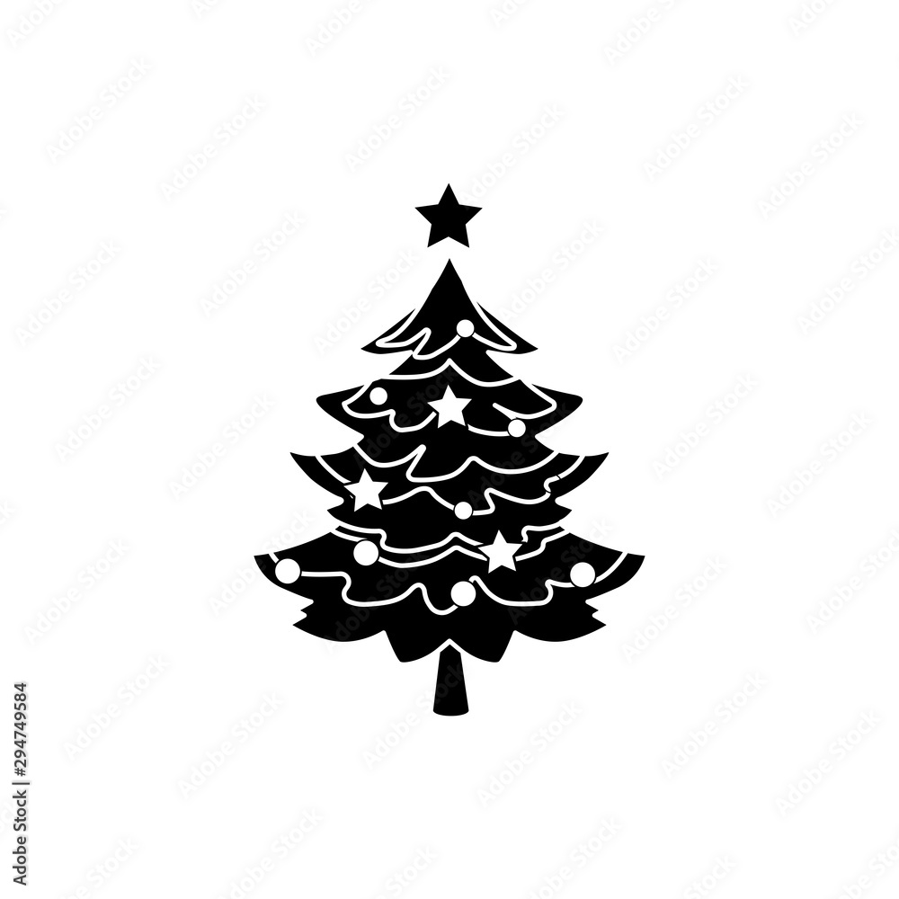 Santa Claus and Christmas tree icon image in a trendy flat design Santa Claus and Christmas tree icon image in a trendy flat design