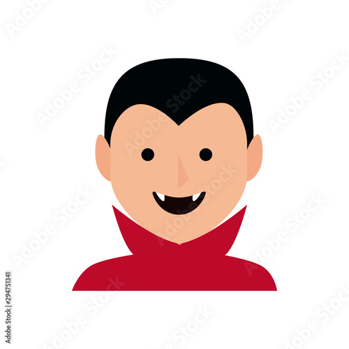 cute boy disguised vampire avatar character vector illustration design