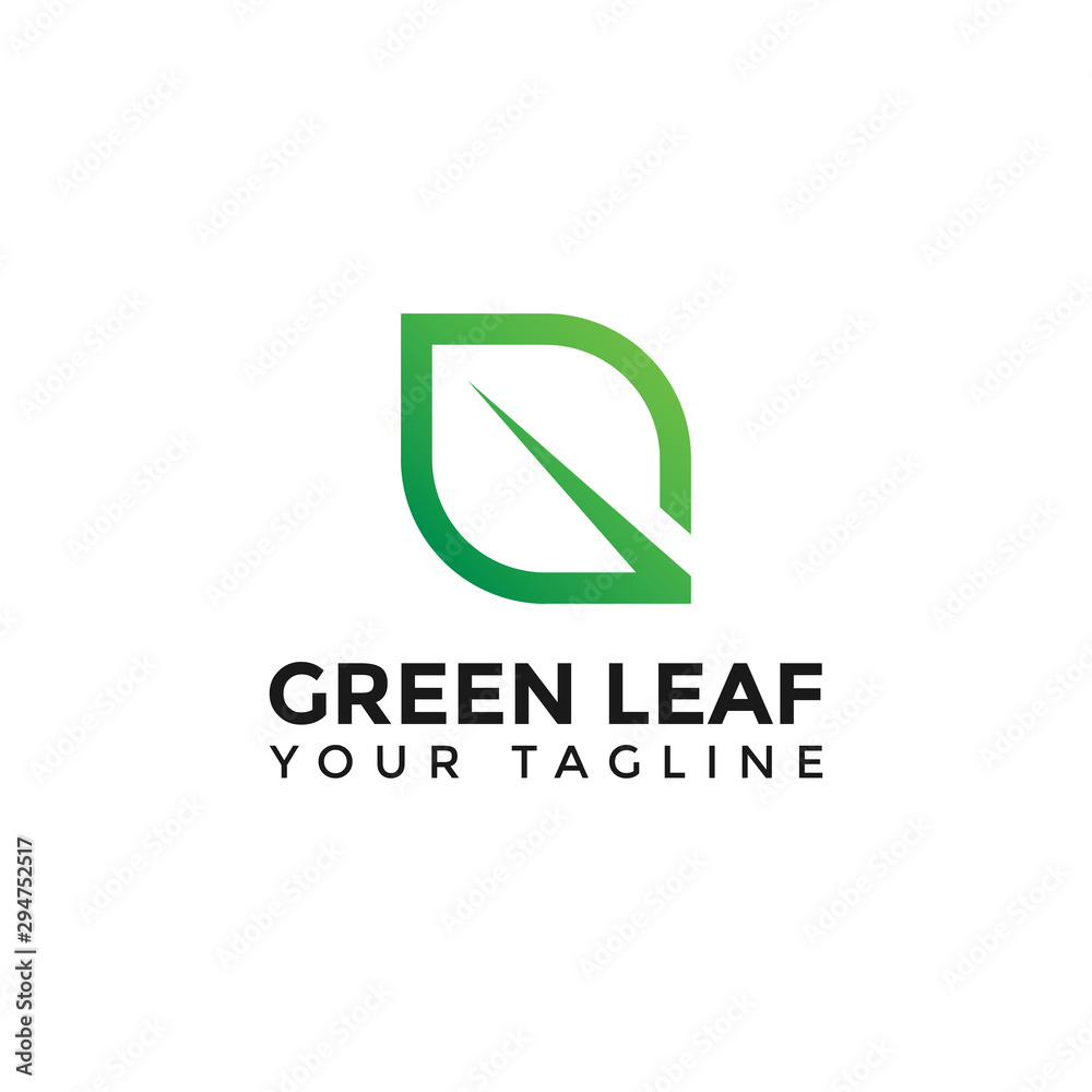 Illustration of Simple Green Leaf with Initial Letter G Logo Design Template For Your Company