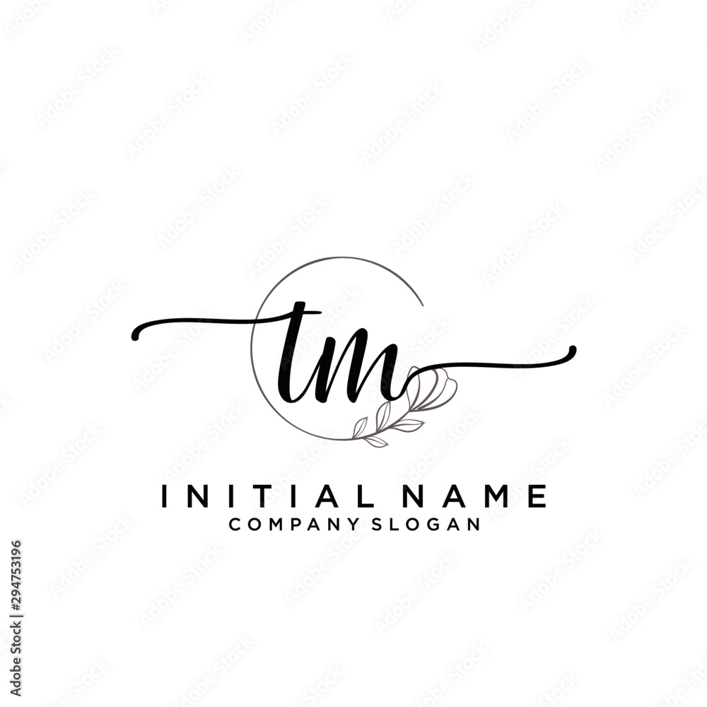 TM Beauty vector initial logo, handwriting logo. TM Beauty vector initial logo, handwriting logo.