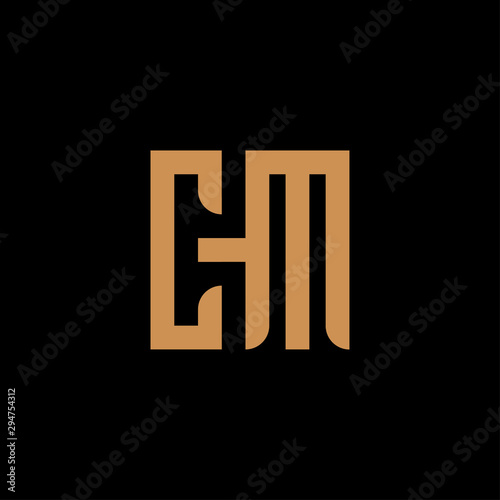 initial letter CM from box logo template - vector