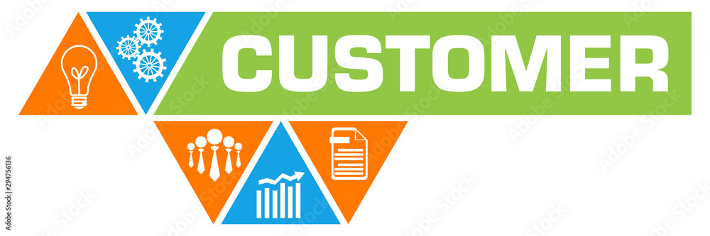 Customer Green Blue Orange Triangle Polygon Horizontal Customer Green Blue Orange Triangle Polygon Horizontal