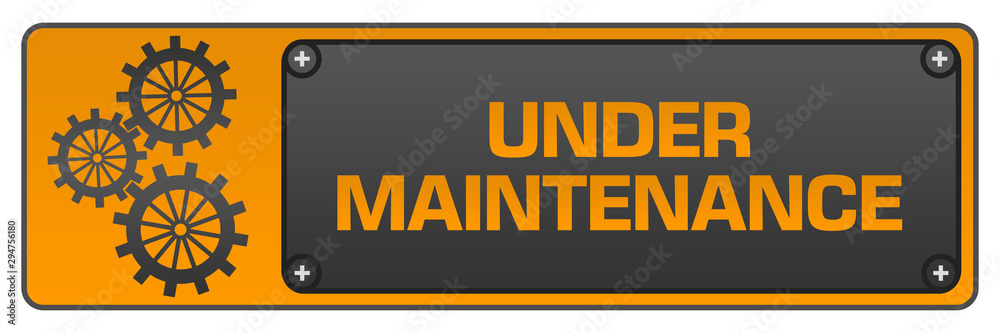 Under Maintenance Yellow Grey Gears Screw Board Under Maintenance Yellow Grey Gears Screw Board