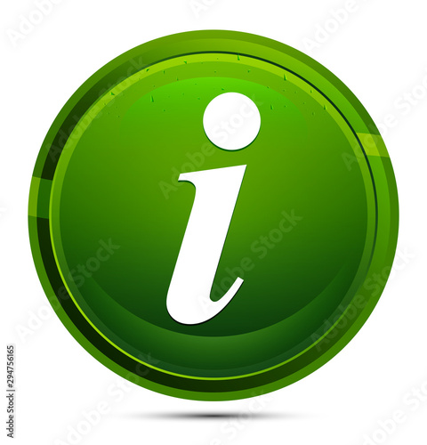 Info icon glassy green round button illustration