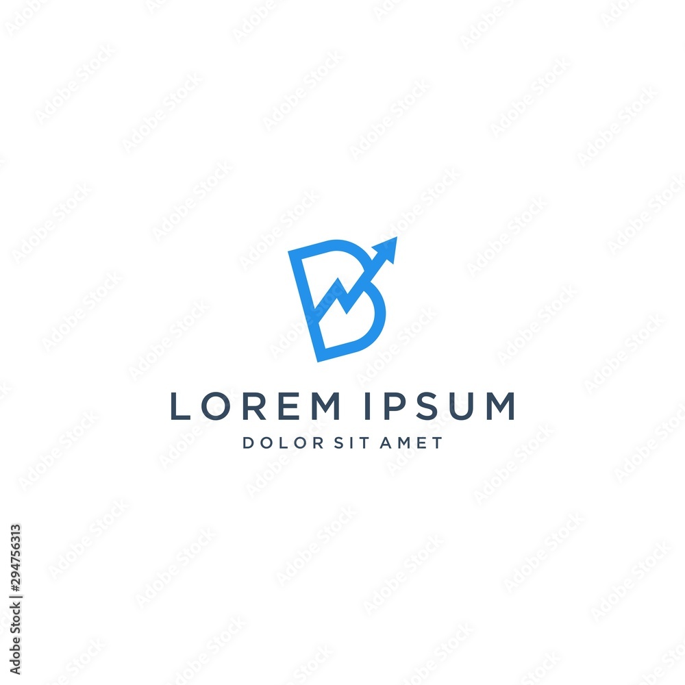financial design logo or monogram or initial letter B with an up arrow financial design logo or monogram or initial letter B with an up arrow