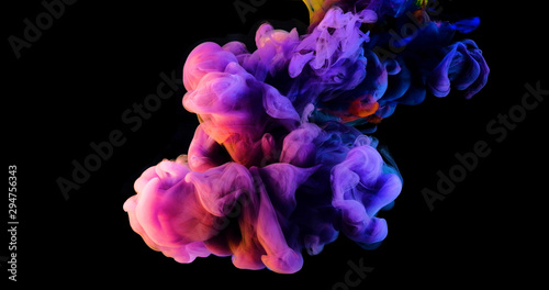 color paint splash isolated on white background, Splash of paint. Abstract background,