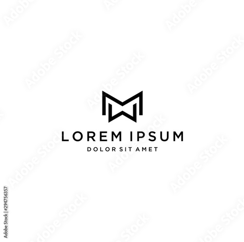 simple logo design or monogram or initial letter MW