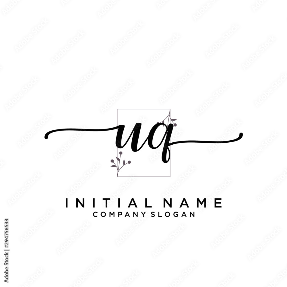 UQ Beauty vector initial logo, handwriting logo. UQ Beauty vector initial logo, handwriting logo.
