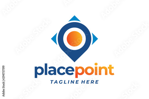 pin point logo icon vector isolated