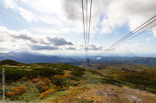 View from gondola lift to Mt. Asahi Hokkaido Japan
