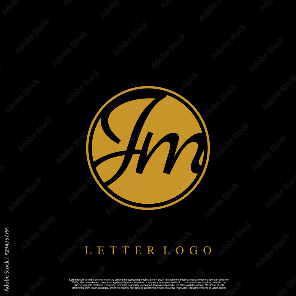 Letter JM logo initial emblem letter luxury vector.
