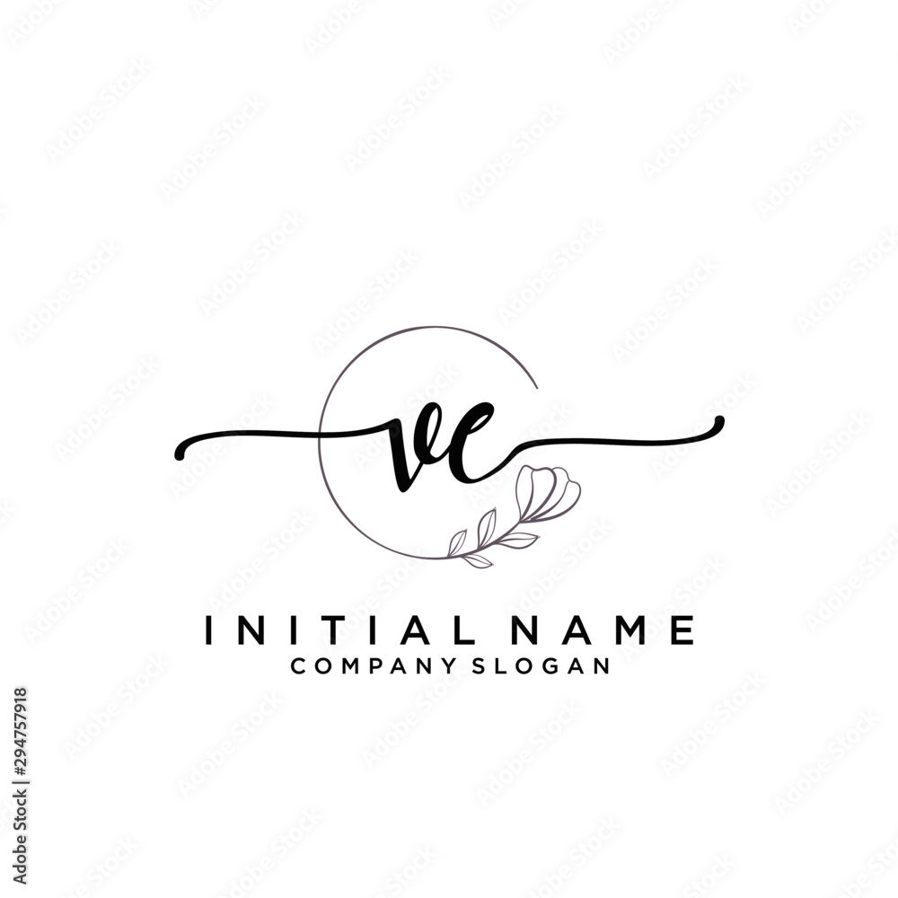 VE Beauty vector initial logo, handwriting logo. VE Beauty vector initial logo, handwriting logo.