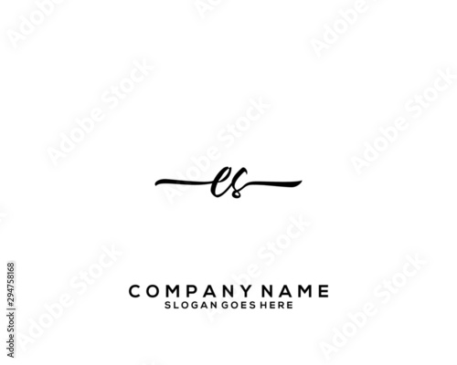 ES Initial handwriting logo template vector