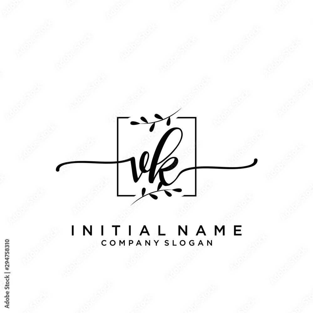 VK Beauty vector initial logo, handwriting logo. VK Beauty vector initial logo, handwriting logo.