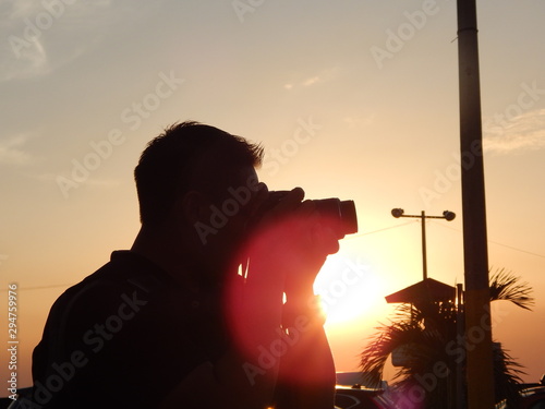 Photographer backlighting