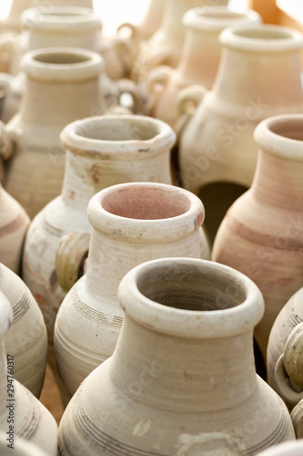 Clay Amphora Vase in Warehouse © ffolas