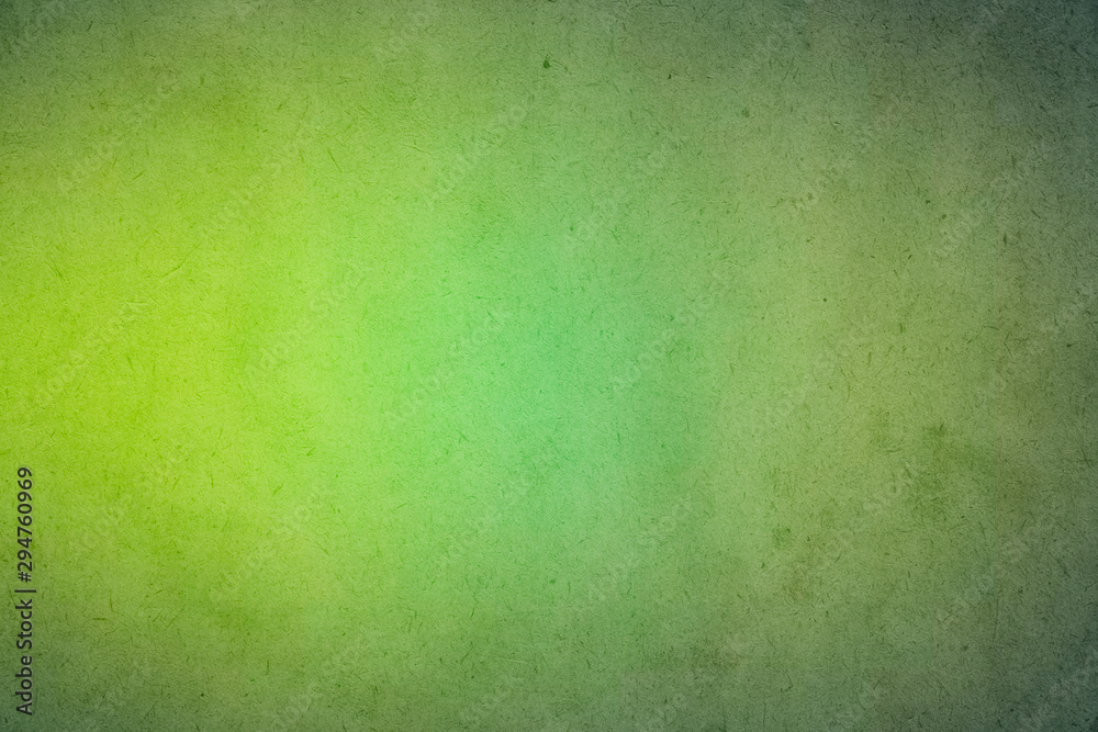 Green nature gradient watercolor paint on old paper with grain smudge dirty texture abstract for