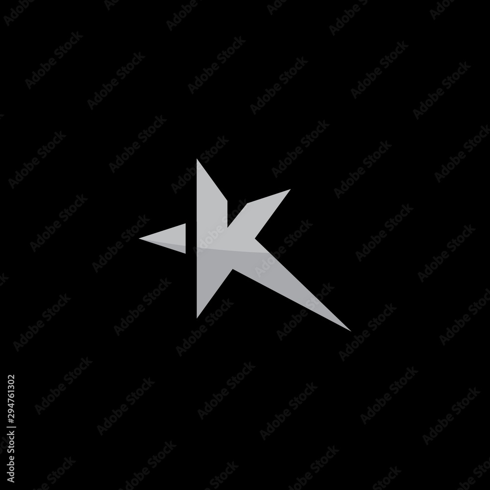 Business corporate letter K form stars design Business corporate letter K form stars design