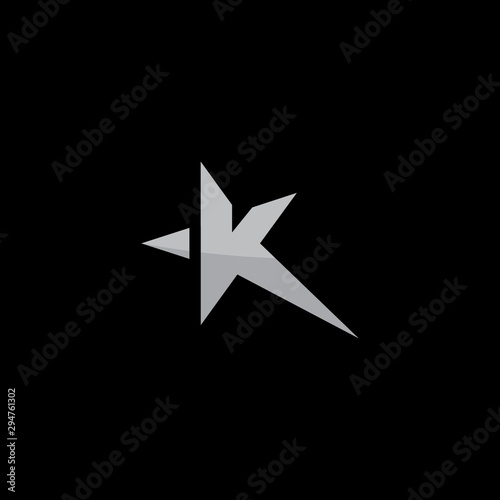 Business corporate letter K form stars design