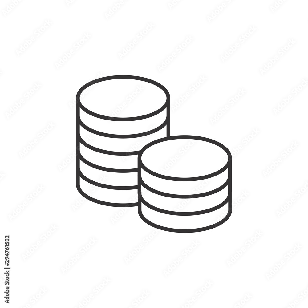 Coins, Money Icon Vector Illustration Coins, Money Icon Vector Illustration