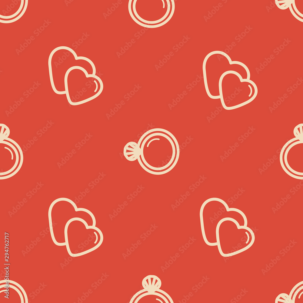 Wedding background seamless pattern in modern flat style Wedding background seamless pattern in modern flat style