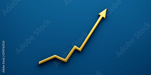 Finance Graph Arrow of Improvement. Success Background 3D Render Illustration photo