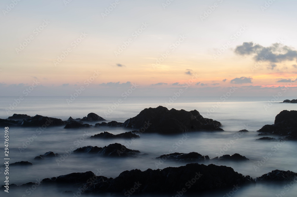 Sunrise landscape on the beach.