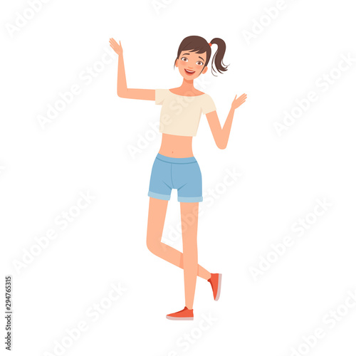 Teenager In a Good Mood character Illustration Vector