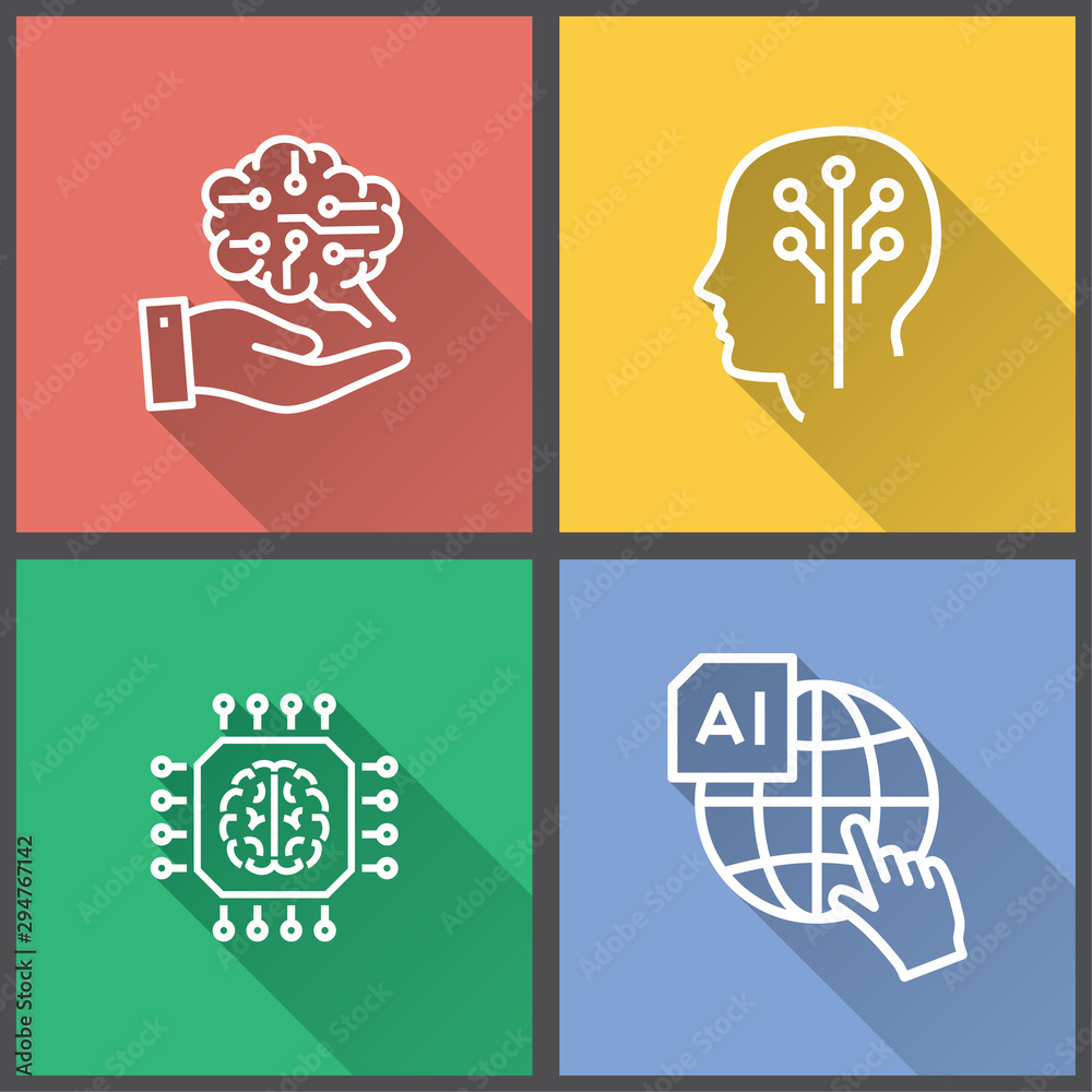 Artificial intelligence - vector icon for graphic and web design.