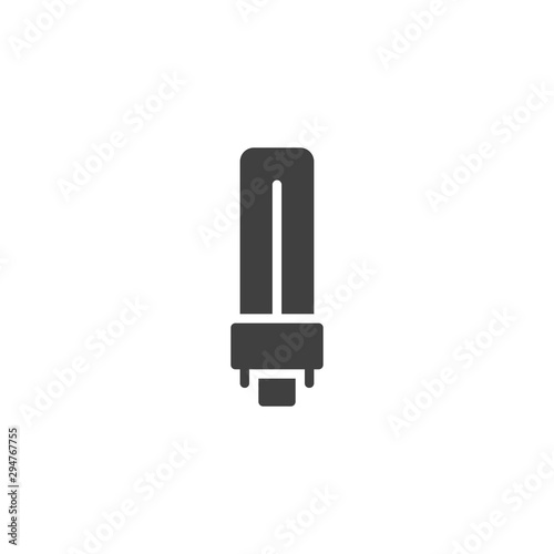 Energy saving fluorescent lamp vector icon. filled flat sign for mobile concept and web design. Light bulb glyph icon. Symbol, logo illustration. Vector graphics