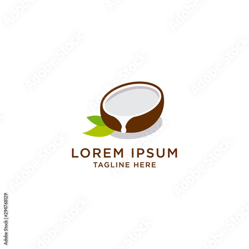 Coconut Logo Icon Design Template Vector Illustration. Oil, Fresh, Fruit, Spa, Beauty, Summer