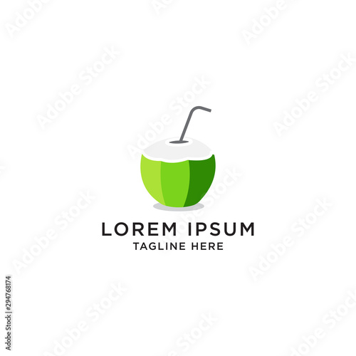 Coconut Logo Icon Design Template Vector Illustration. Oil, Fresh, Fruit, Spa, Beauty, Summer