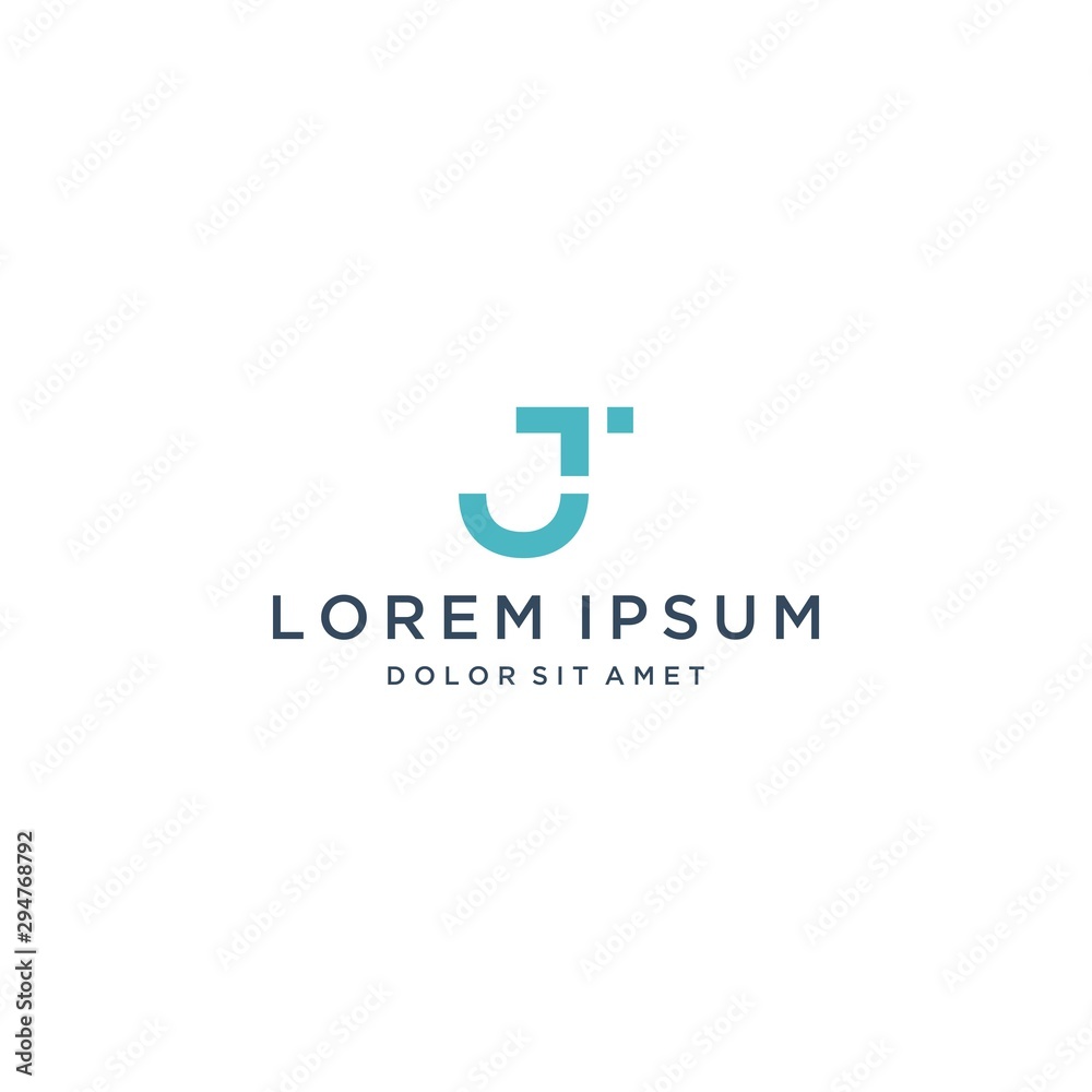 simple logo design or monogram or initial letter JT simple logo design or monogram or initial letter JT