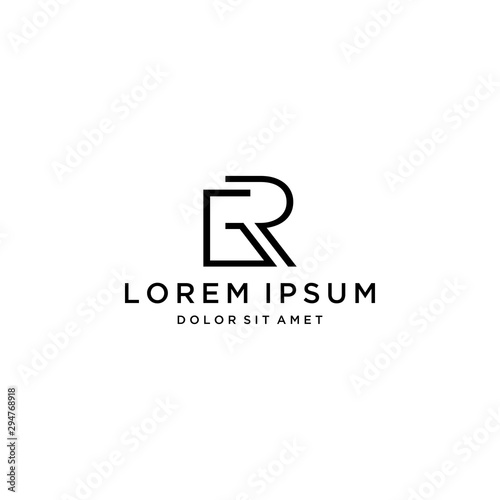 unique design logo or monogram or letter initials GR