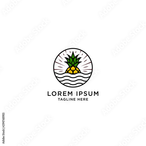Pineapple Logo Icon Design Template Vector Illustration