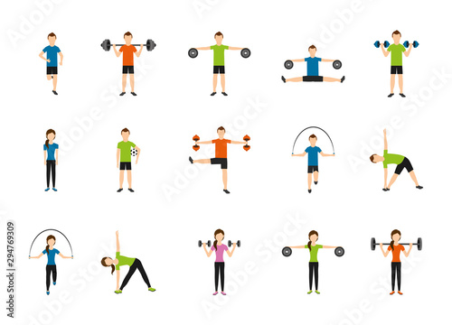 Gym icon set pack design