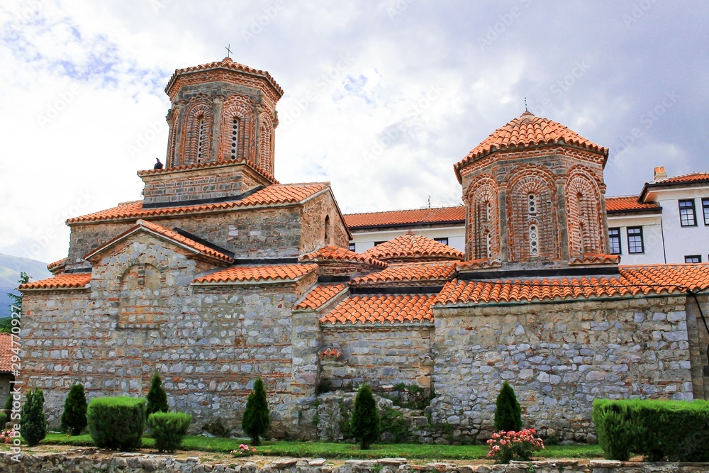 The 10th Century Orthodox monastery church of St. Naum, on the shores of Lake Ohrid