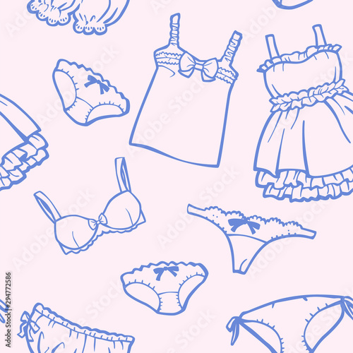 Girls' cute underwear. Vector illustration.