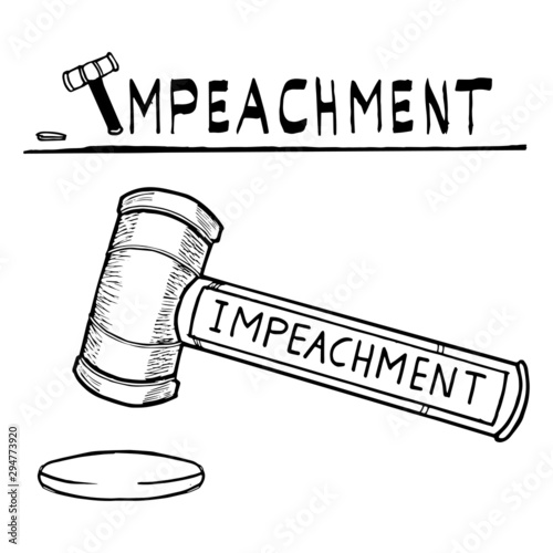 The word " Impeachment " drawn 