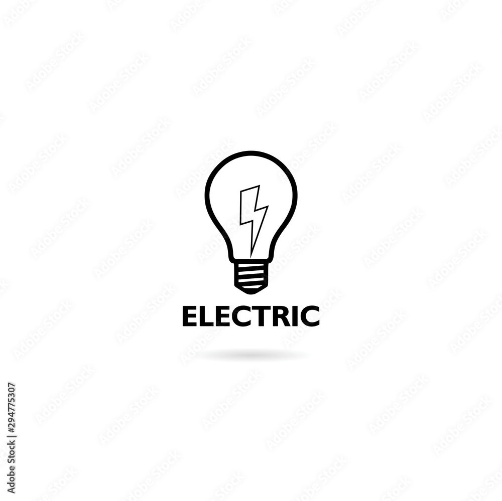Light bulb with lightning symbol icon isolated on white background Light bulb with lightning symbol icon isolated on white background