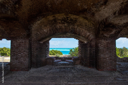 Sea-view from a Loophole of Fort Jefferson  Dry Tortugas National Park  Florida  USA