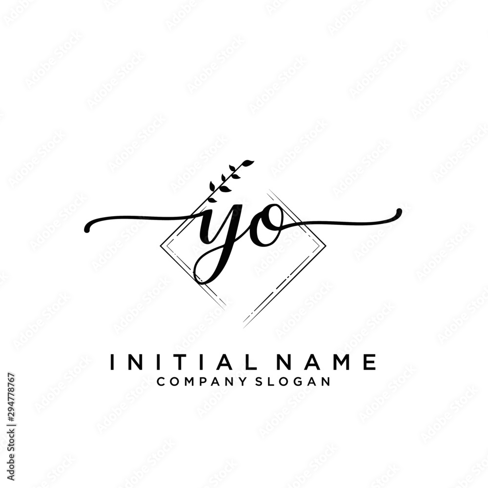 YO Beauty vector initial logo, handwriting logo. YO Beauty vector initial logo, handwriting logo.
