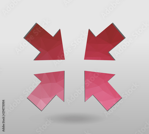 Arrow icon set. polygonal arrows.