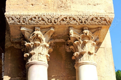 Palermo, Italy - October 01, 2017 - evocative image of the Norman Palace of the Zisa, detail