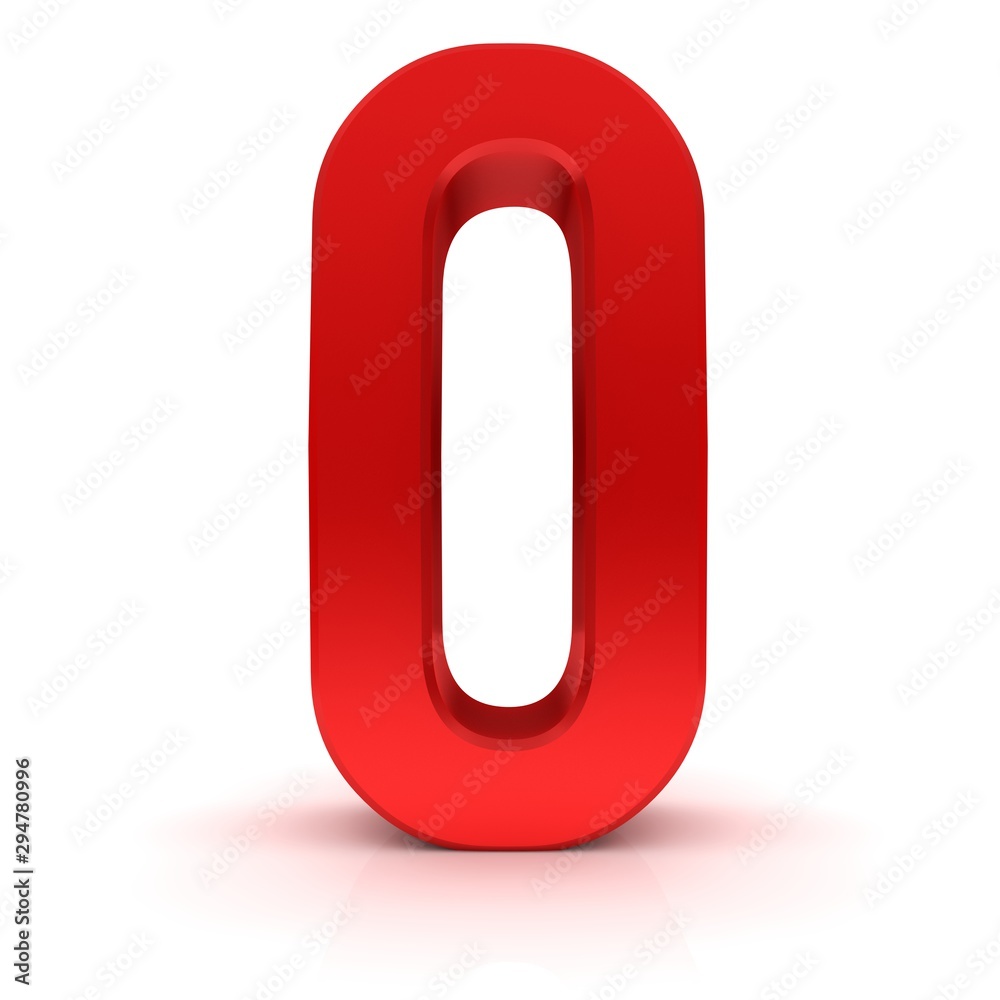 O letter red O character capital letter 3d render graphic sign 